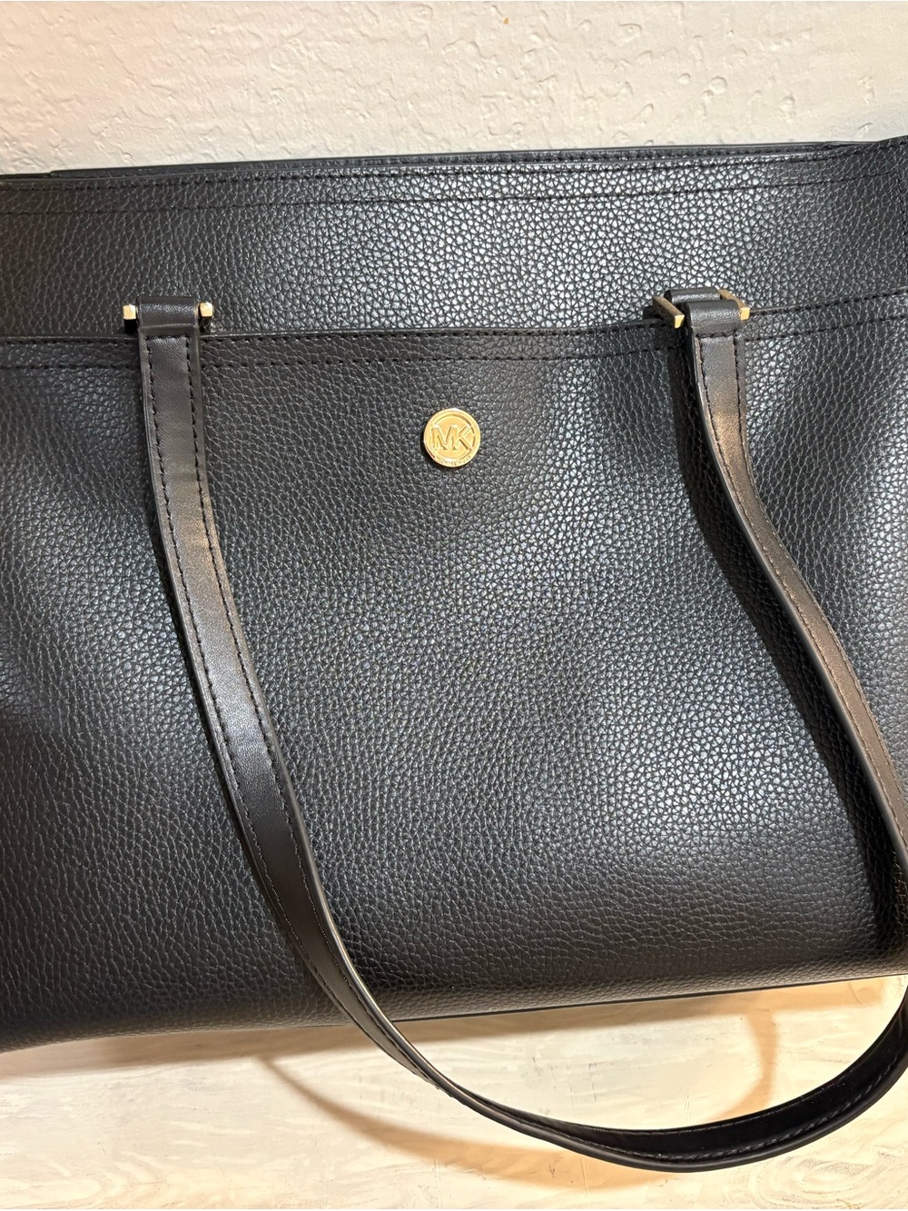 Michael Kors Black Pebbled Leather Tote Bag
